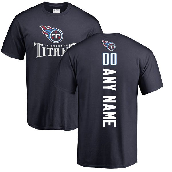 Men Tennessee Titans NFL Pro Line Navy Custom Backer T-Shirt->->Sports Accessory